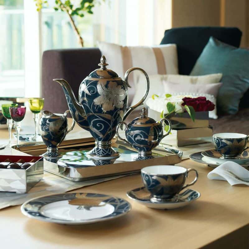 Японы Noritake брэндийн тансаг Hana Ginsai Yuri 23pc цайны иж бүрдэл